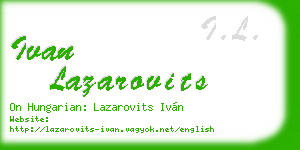 ivan lazarovits business card
